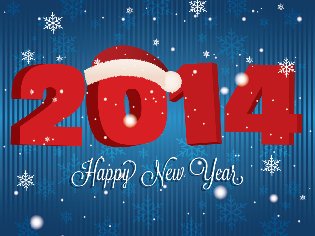 Счастливого Нового Года 2014 и шапка Деда Мороза