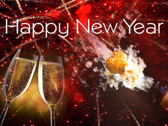 Счастливого Нового Года, бокалы шампанского
