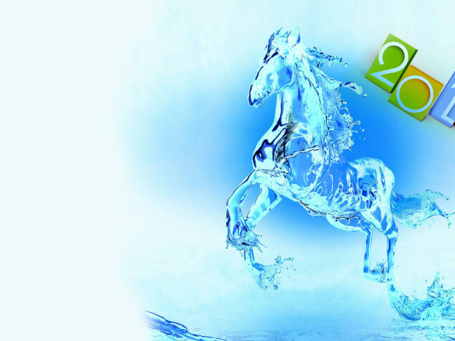Новый 2014 Год синей лошади