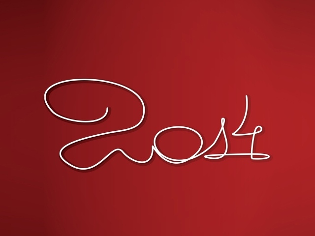 Новый год 2014 на красном фоне