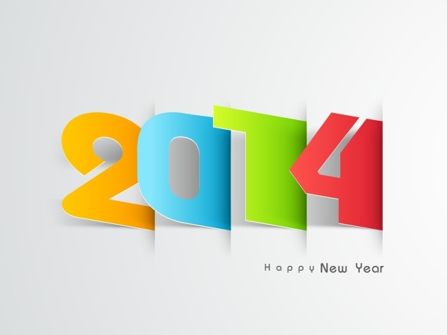 Новый год 2014 на белом фоне