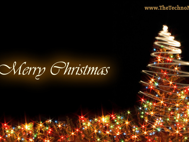 Новогодняя елка 2014 на черном фоне