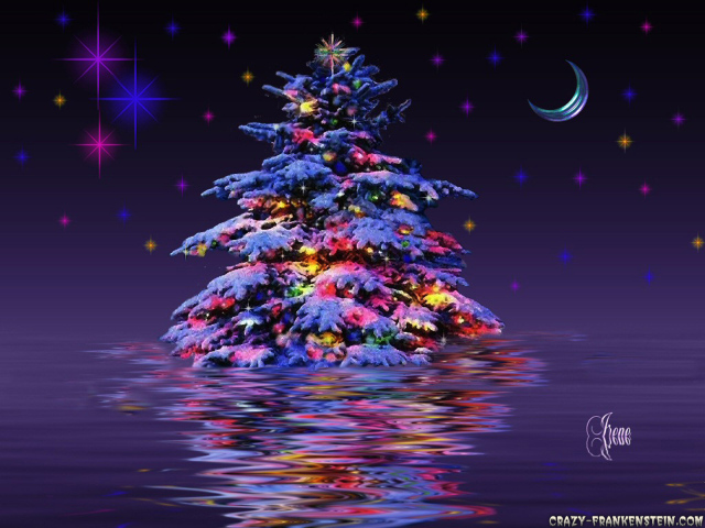 Новогодняя елка в воде