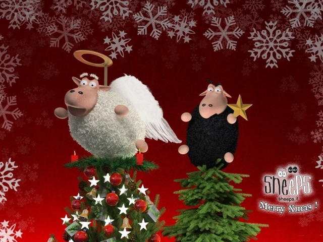 Две овечки на Рождестве