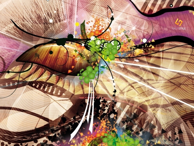 Абстрактное многоцветие с черными линиями