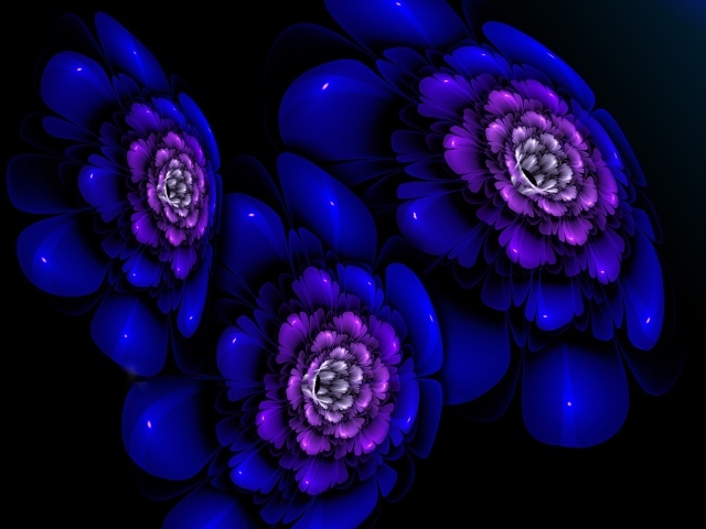 Синяя цветочная абстракция