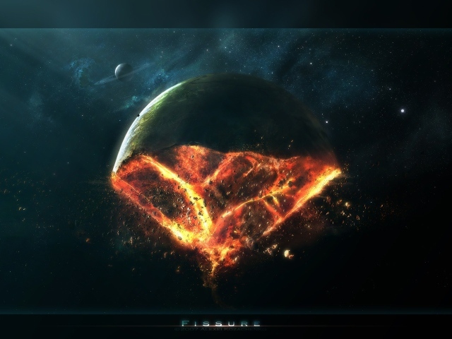 Осколок планеты в космосе