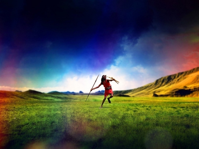 Абориген с копьем