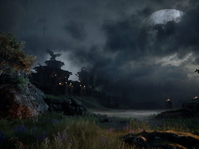 Dragon Age Inquisition: замок в ночное время