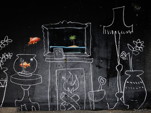 Граффити, уютная комната