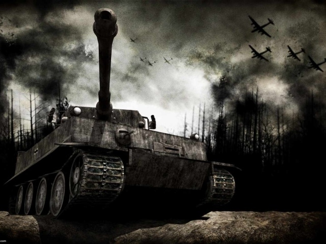 World of Tanks: танк в темном лесу