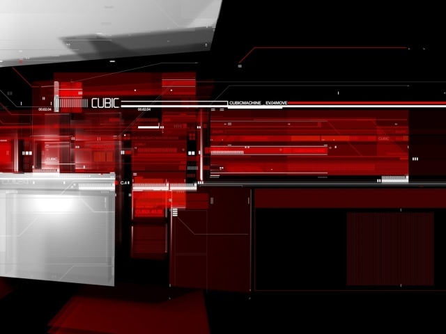 Красное кубическое техно 