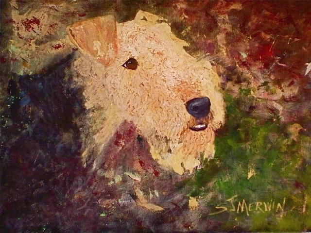 Рисунок собаки эрдельтерьера