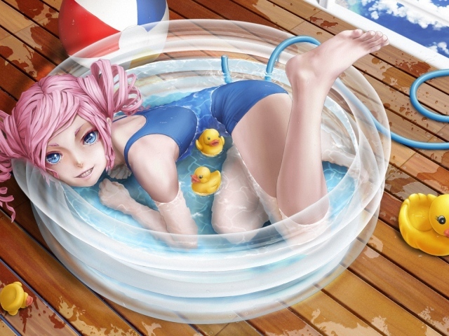 Аниме девочка с розовыми волосами