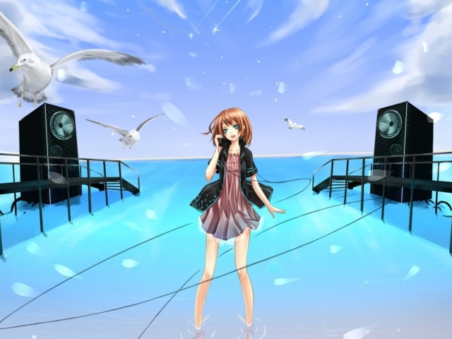 Певица на берегу моря