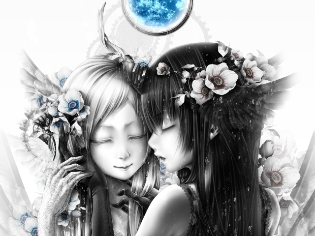 Две девочки под синей луной