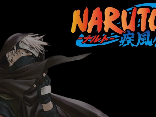 Какаши на черном фоне