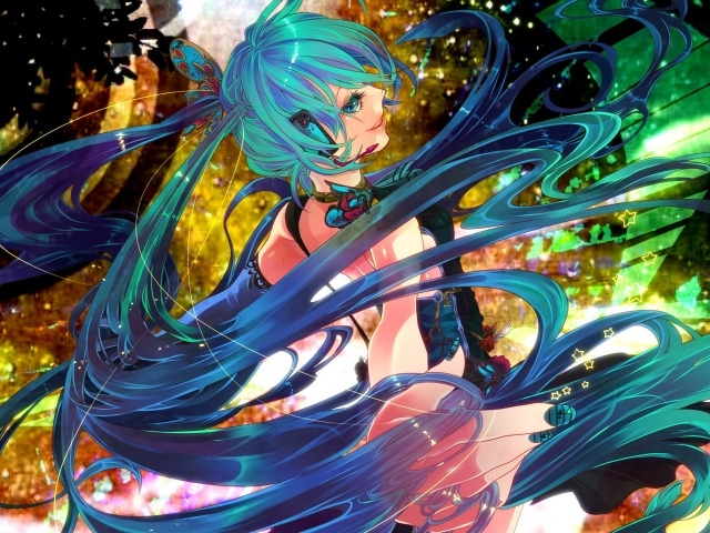 Девушка с голубыми волосами