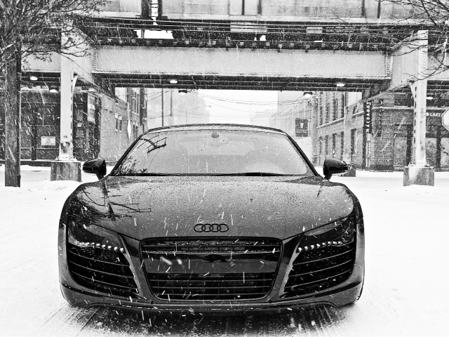 Audi r8 в снегу
