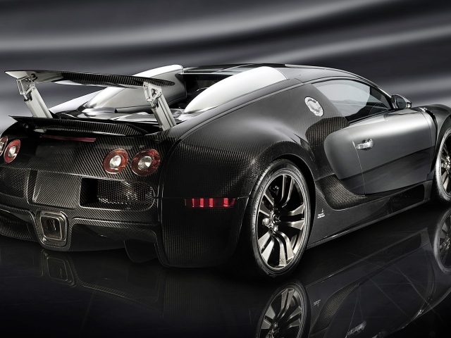 Черный Bugatti Veyron supersport 16.4