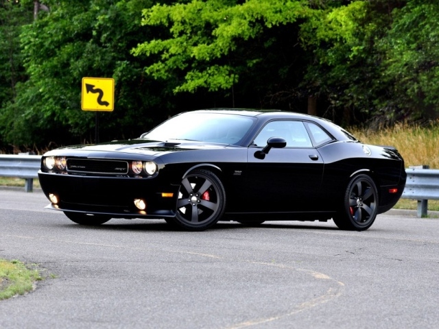 Dodge Challenger на фоне леса