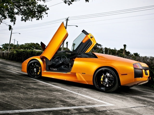 Оранжевый Lamborghini murcielago