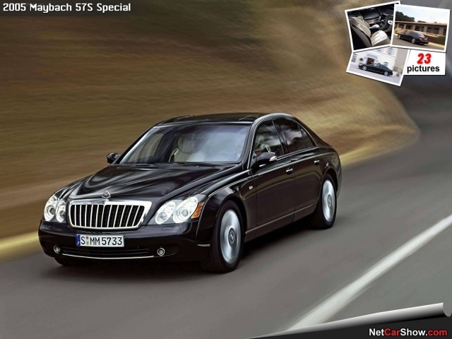Автомобиль Maybach  57 на дороге