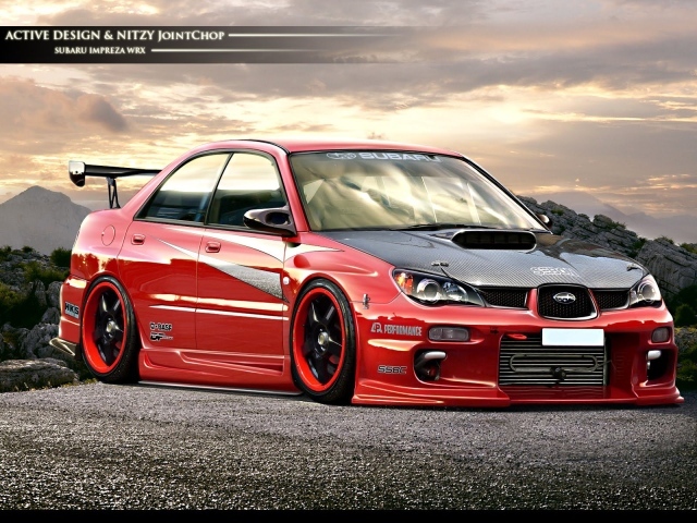 Красивый автомобиль Subaru Impreza WRX STI
