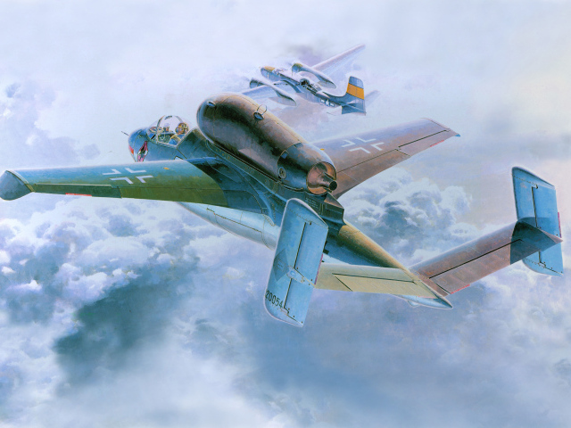 Немецкий самолет HE-162a-2