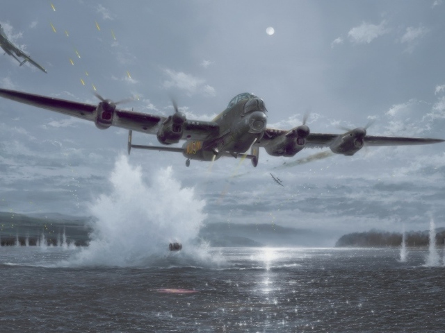 Сброс бомб в море