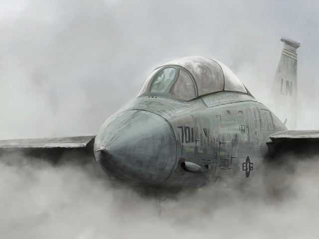 Рисунок самолета в облаках