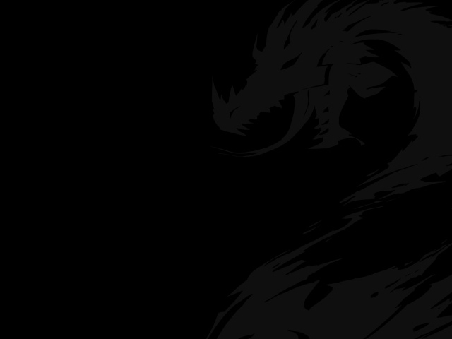 Черные обои с драконом