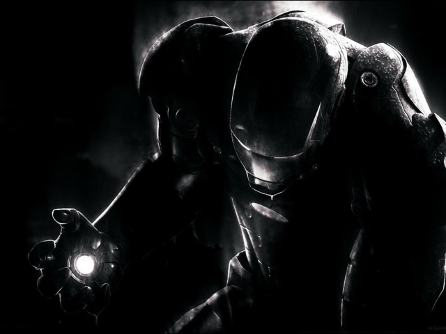 Черные обои с железным человеком