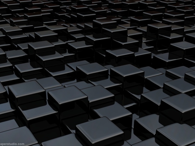 Черные обои с кубами
