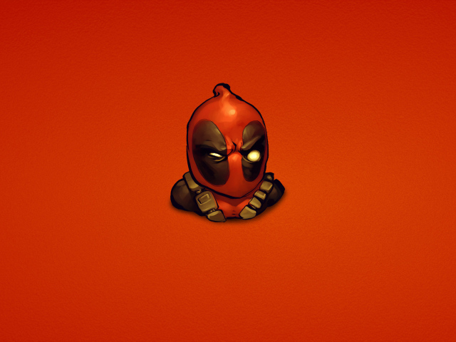 Дэдпул на красном фоне