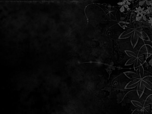 Цветочный орнамент на черных обоях