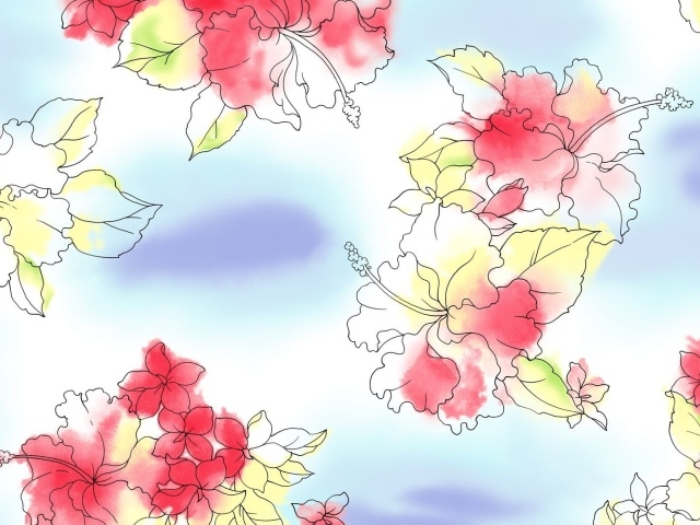 Рисованные цветы