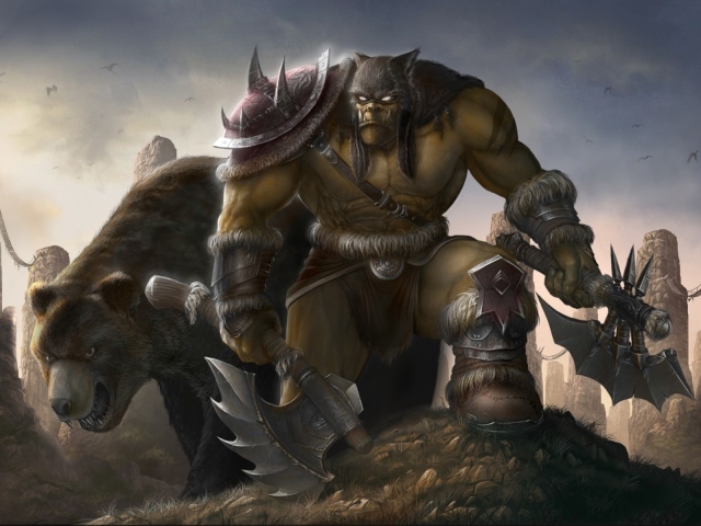 Медведь и монстр из мультфильма