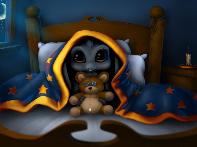 Игрушка под одеялом