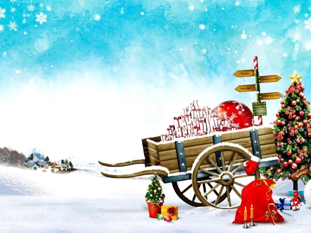 Сани Санта Клауса на Рождество