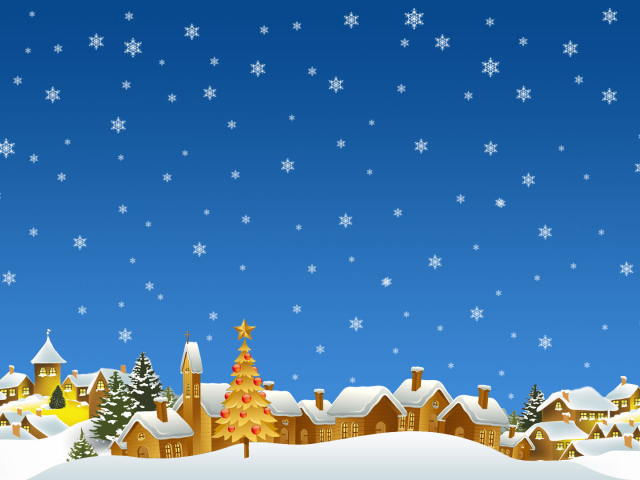 Снежная зима на Рождество