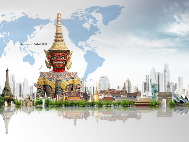Город Бангкок на карте мира
