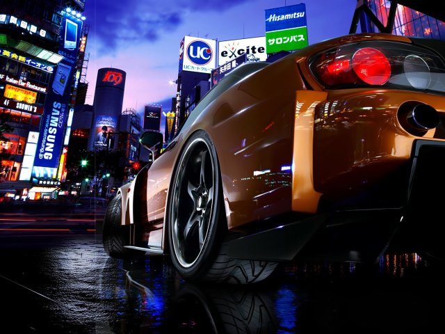 Ночной город в Японии