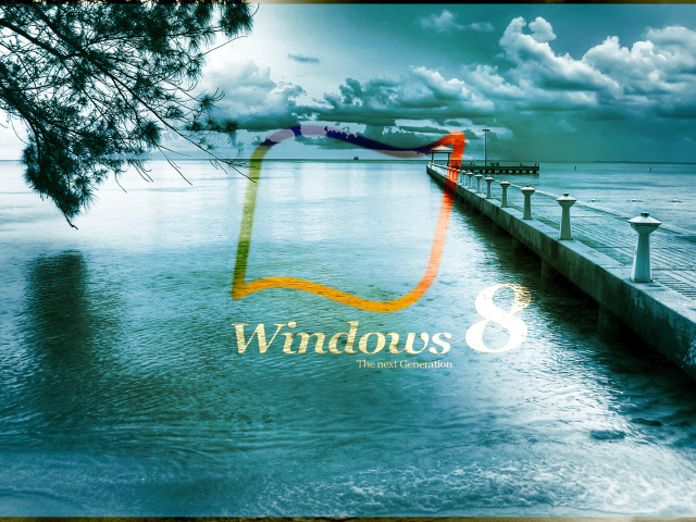 Windows 8 на фоне моря