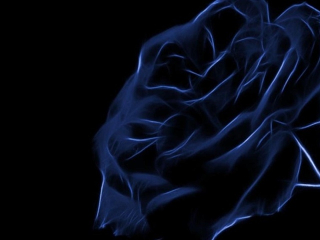 Синяя роза, креативный рисунок