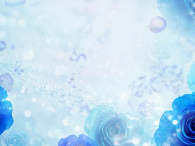 Синие розы на голубом фоне