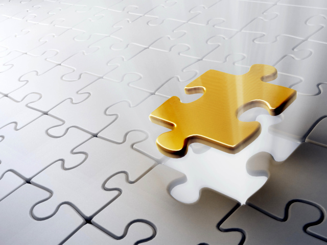 Золотой пазл на месте