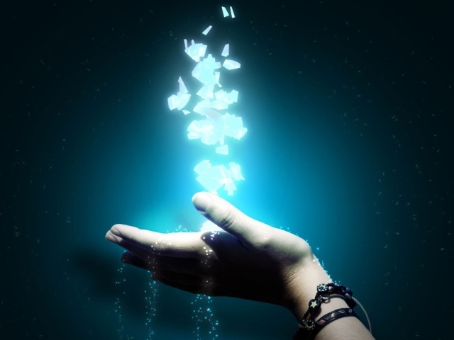 Лед рука и вода