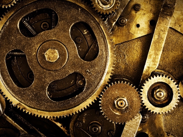 Механизм с шестеренками стимпанк