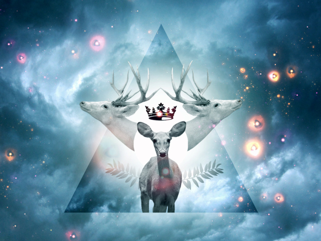 Головы оленей в треугольнике